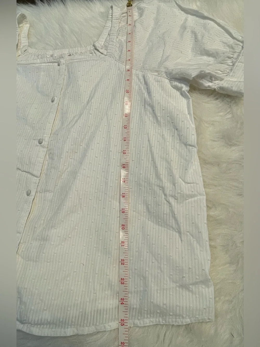 LC Lauren Conrad White Square-Neck Button Front Blouse - Picture 7 of 9
